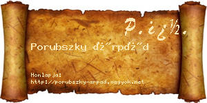 Porubszky Árpád névjegykártya