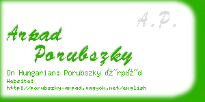 arpad porubszky business card